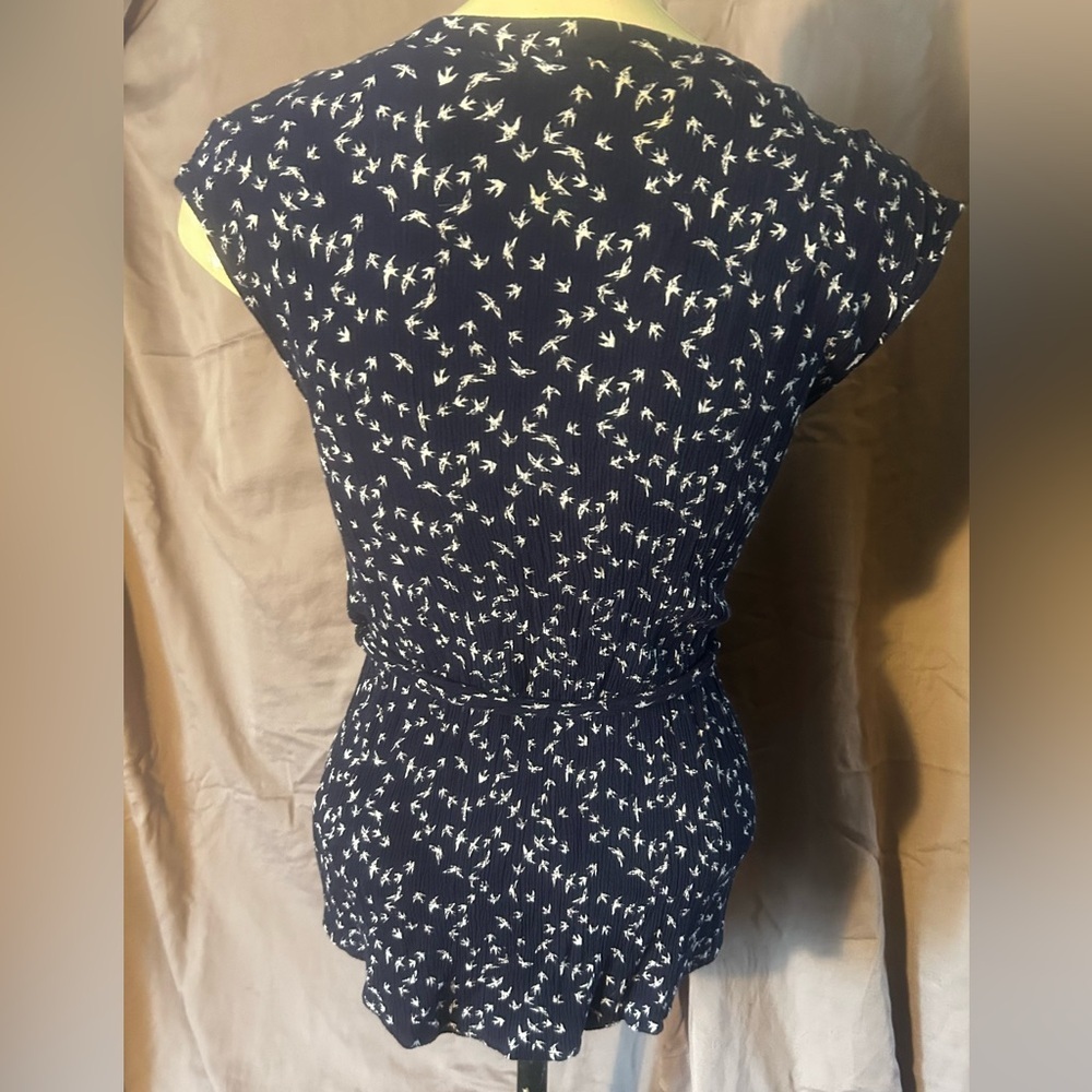Le Lis Dark Blue Patterned Blouse - Picture 4 of 5